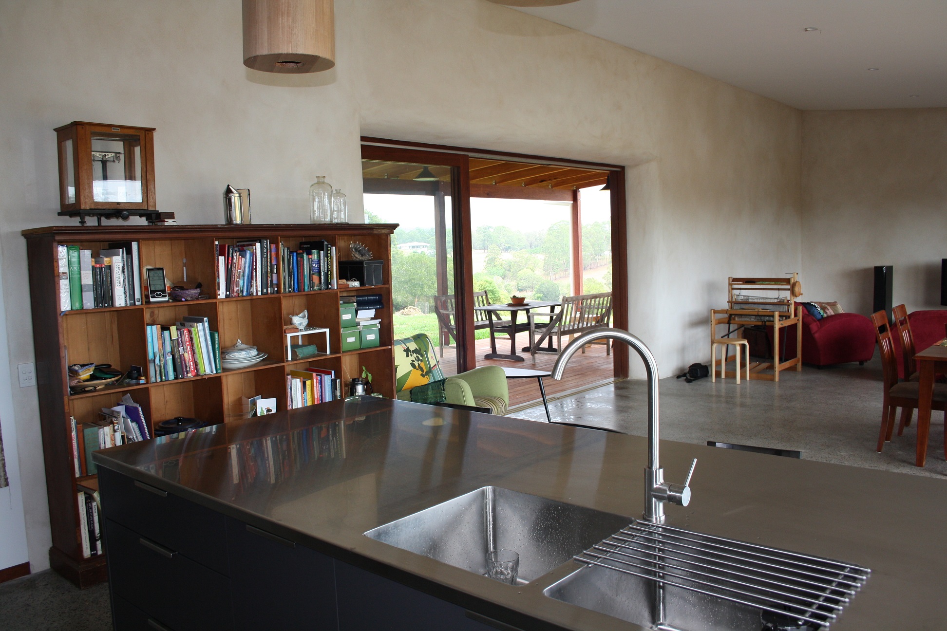 A kitchen with a view